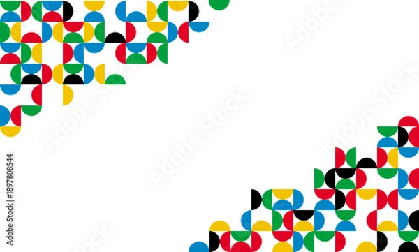 Obraz abstract mosaic geometric background, five colors parallel lines