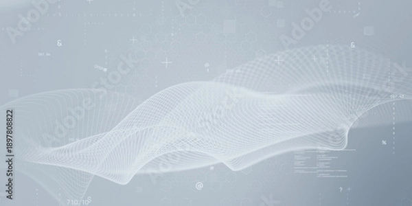 Obraz デジタルテクノロジーのイメージ背景　バナー・広告向け横長ビジュアル