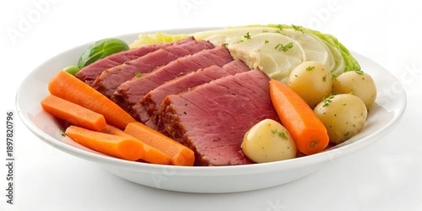 Obraz Boiled Dinner (Corned Beef & Vegetables)