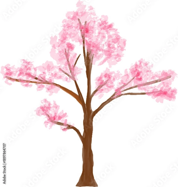 Obraz Pink cherry blossom tree