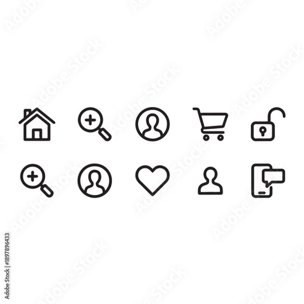 Obraz Website UI Icon Set Flat Vector Design for Web and Mobile Apps