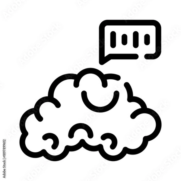Fototapeta brain waves line icon