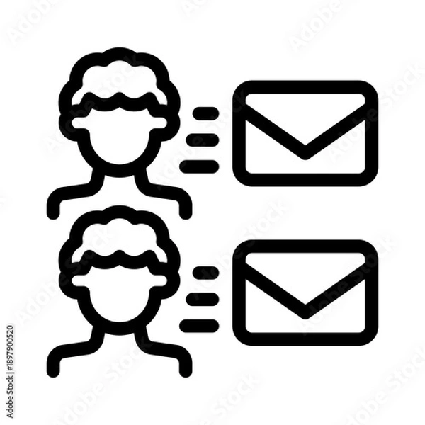 Fototapeta mailing list line icon