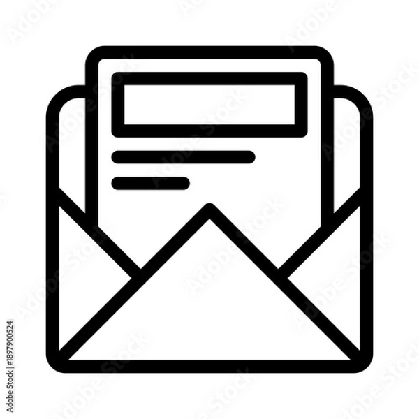 Fototapeta open envelope line icon