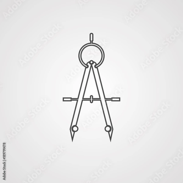 Fototapeta Drawing compass icon