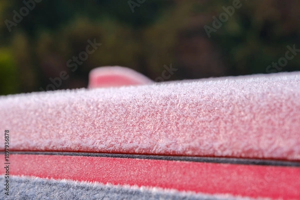 Obraz 凍り付いた車のボディ　寒冷地