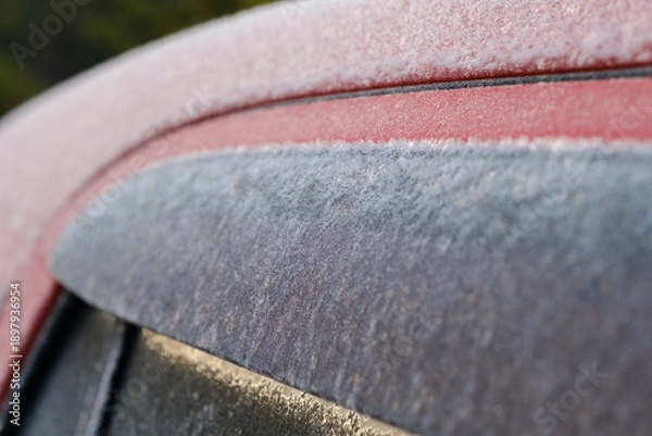 Obraz 凍り付いた車のボディ　寒冷地