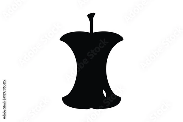 Obraz Apple core silhouette vector, Apple core icon