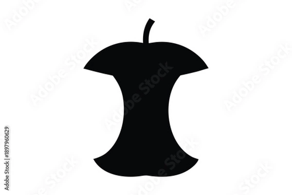 Obraz Apple core silhouette vector, Apple core icon