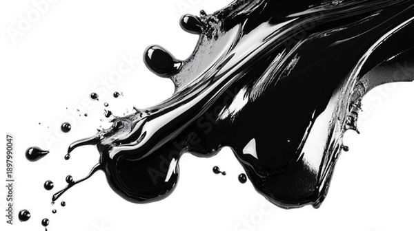 Obraz A glossy, liquid substance, seemingly ink, explodes in a dynamic, abstract splash