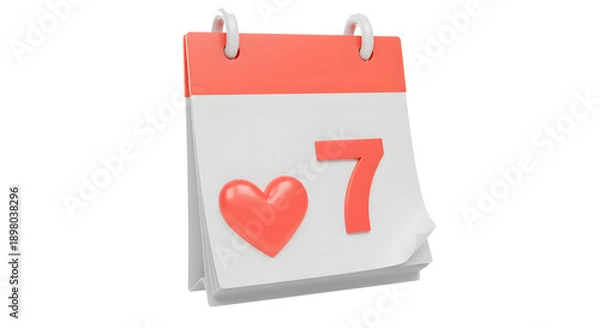 Obraz calendar heart seven