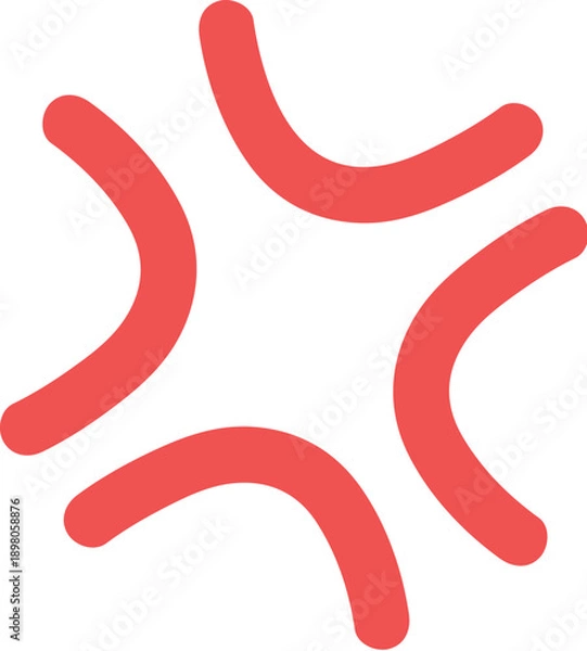 Obraz ななめを向いた手書きの怒りマークのベクターイラスト絵文字素材