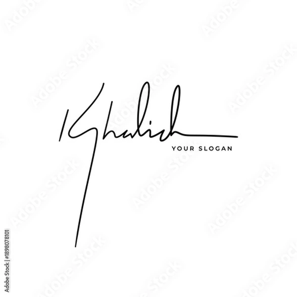 Obraz Khalid name signature logo vector design