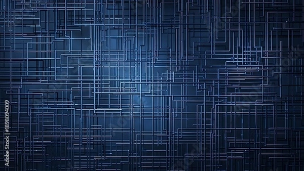 Obraz Futuristic digital network pattern with glowing white lines