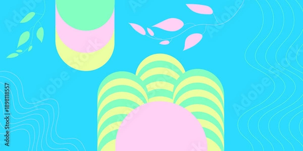 Fototapeta easter eggs on blue background