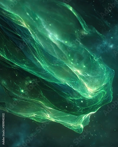 Obraz Abstract Glowing Green Space Nebula