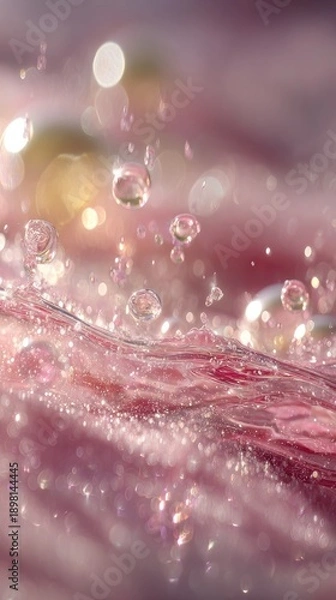 Obraz Pink Abstract Water Drops On Surface