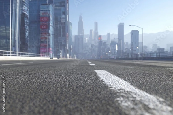 Obraz Empty City Road Under Clear Sky