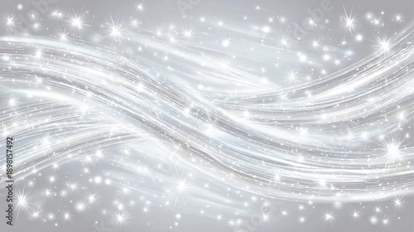 Obraz Silver And White Sparkling Wave Background
