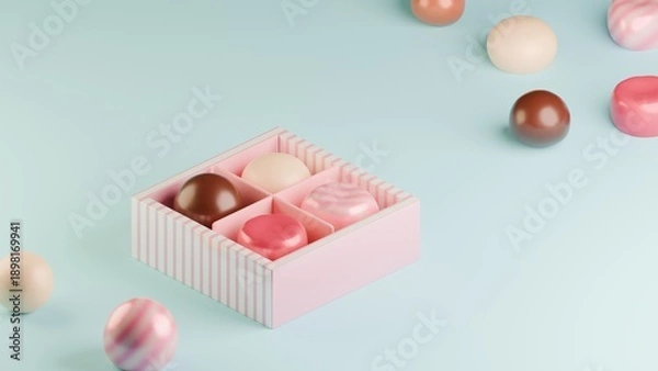 Obraz 美味しい一口チョコレートセット3D★