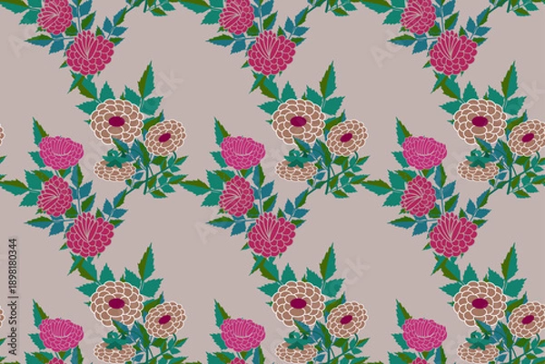 Fototapeta seamless floral pattern