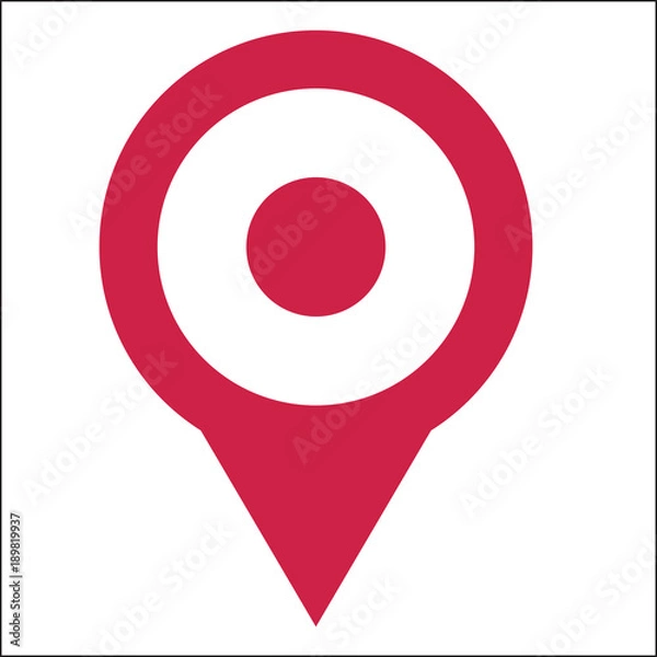 Fototapeta Red map pointers with white background. user interface, direction