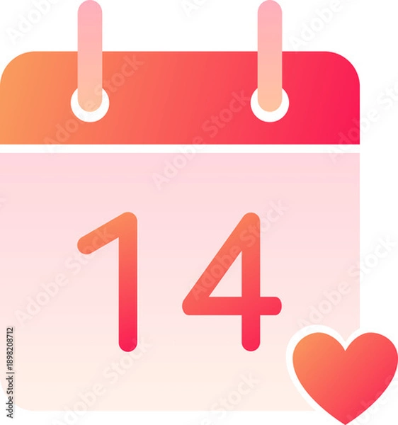 Obraz Valentine Gradient Calendar Icon