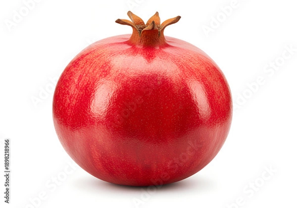 Obraz A single pomegranate fruit on a white background