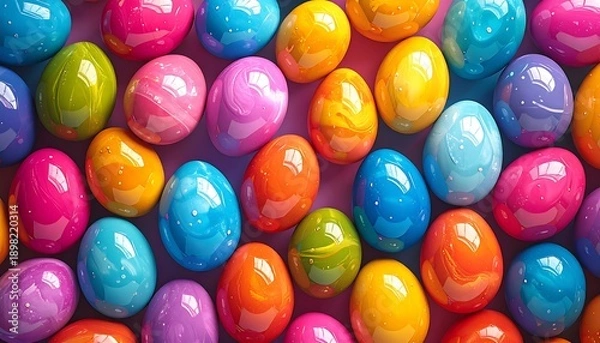 Obraz Colorful Easter Eggs Background Pattern.