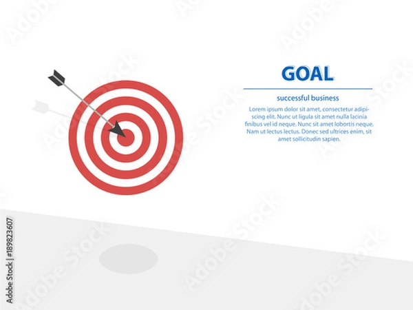 Fototapeta Successful businessman arrow target with bow and arrow