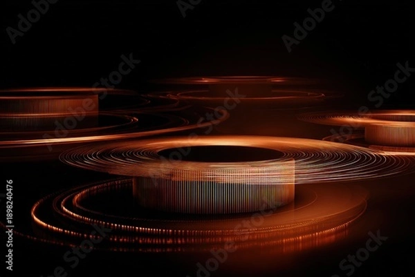 Obraz Abstract Futuristic Structure In Orange Light