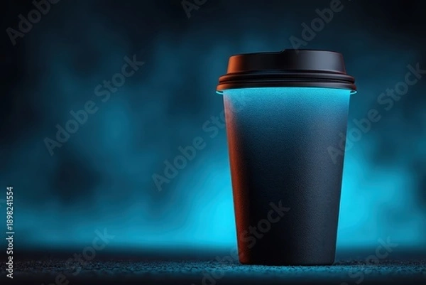 Obraz Modern coffee cup with neon light effect