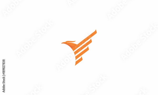 Obraz feniks, ptak, ogień, mucha, godło symbol ikona wektor logo słońce