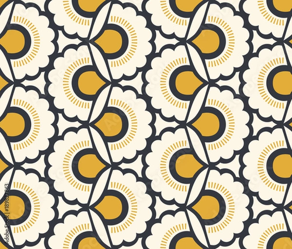 Fototapeta seamless retro pattern with floral elements