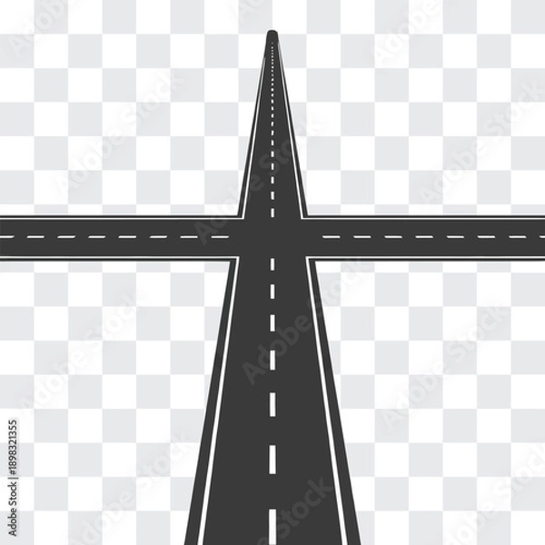 Obraz Road Intersection Silhouette Crossroads Symbolizing Choice and Direction