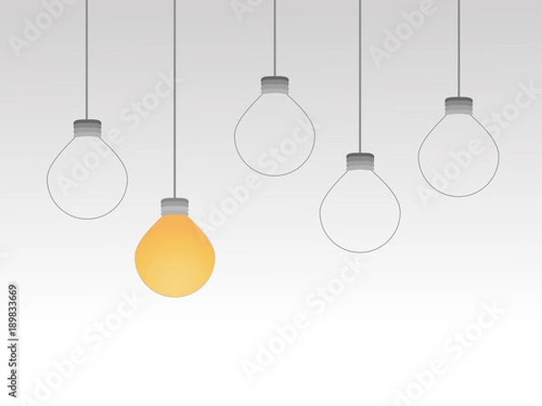 Fototapeta Vector light bulb icons. Concept of creativity and idea.