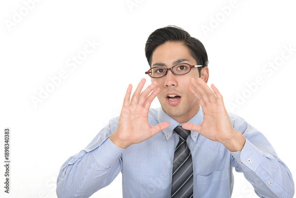 Obraz 呼び掛けるビジネスマン