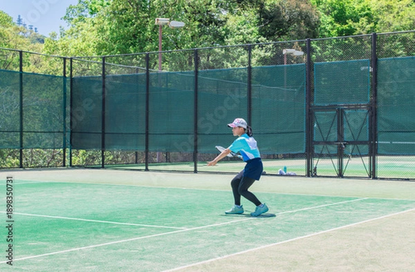 Obraz ソフトテニスする女子