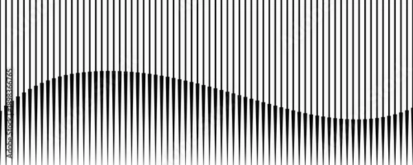 Obraz Vertical line wave pattern, stripe gradient background. abstract black geometric design