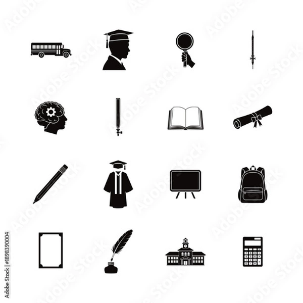 Obraz school icons set