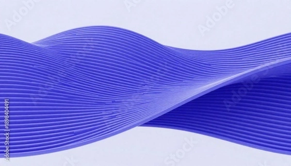 Obraz Abstract blue purple wave lines background 3D render