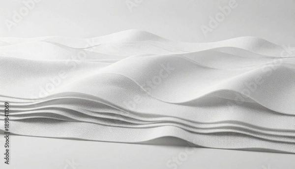 Obraz White textured wave landscape abstract 3D render