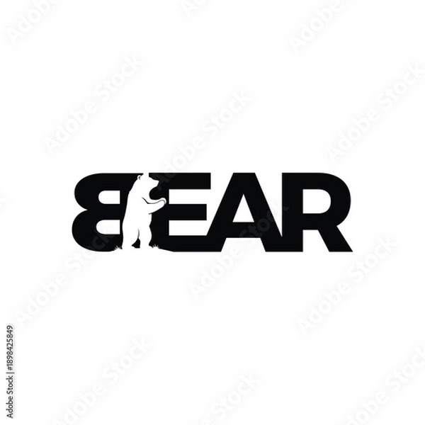 Obraz Bold Bear Logo with Creative Typography for Branding
