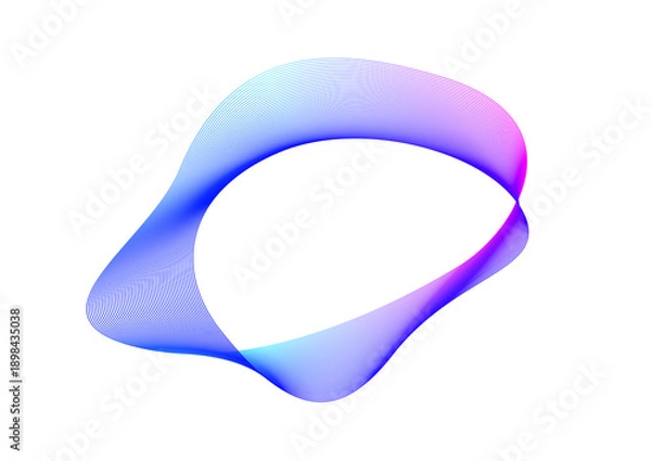 Obraz 抽象的な青いグラデーション曲線の輪