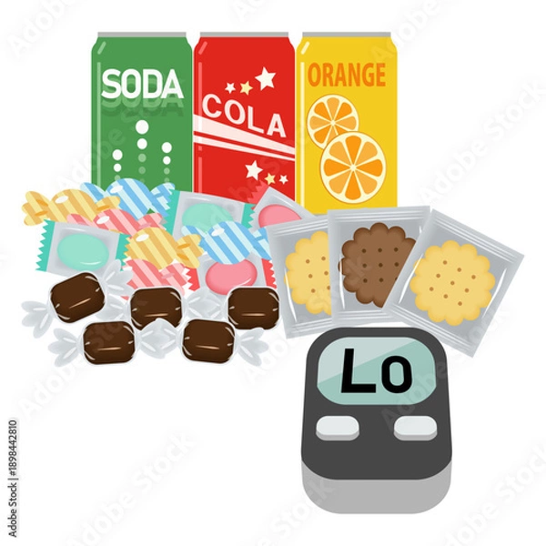 Obraz 血糖測定器と低血糖の補食