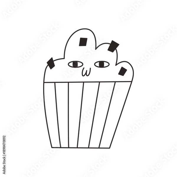 Obraz Cupcake doodle character