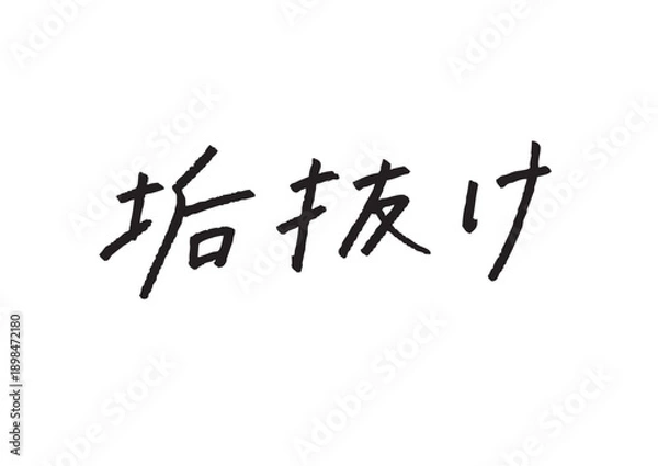 Obraz 「垢抜け」の漢字・ひらがな手書き文字 美容・トレンド・自分磨き向けの筆文字ロゴ