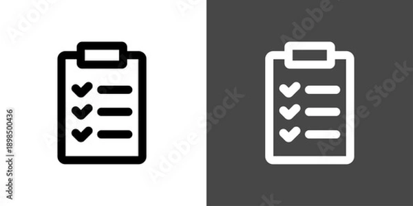 Obraz シンプルなクリップボードとチェックリストアイコン