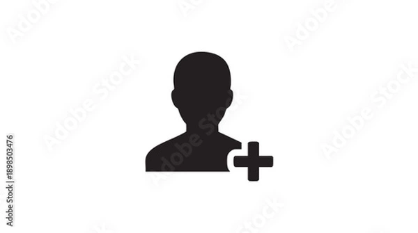 Obraz Black User Profile Add Icon Vector Graphic
