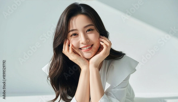 Obraz おしゃれなカットモデル女性の自然光ポートレート (Soft Radiance Portrait Series)	